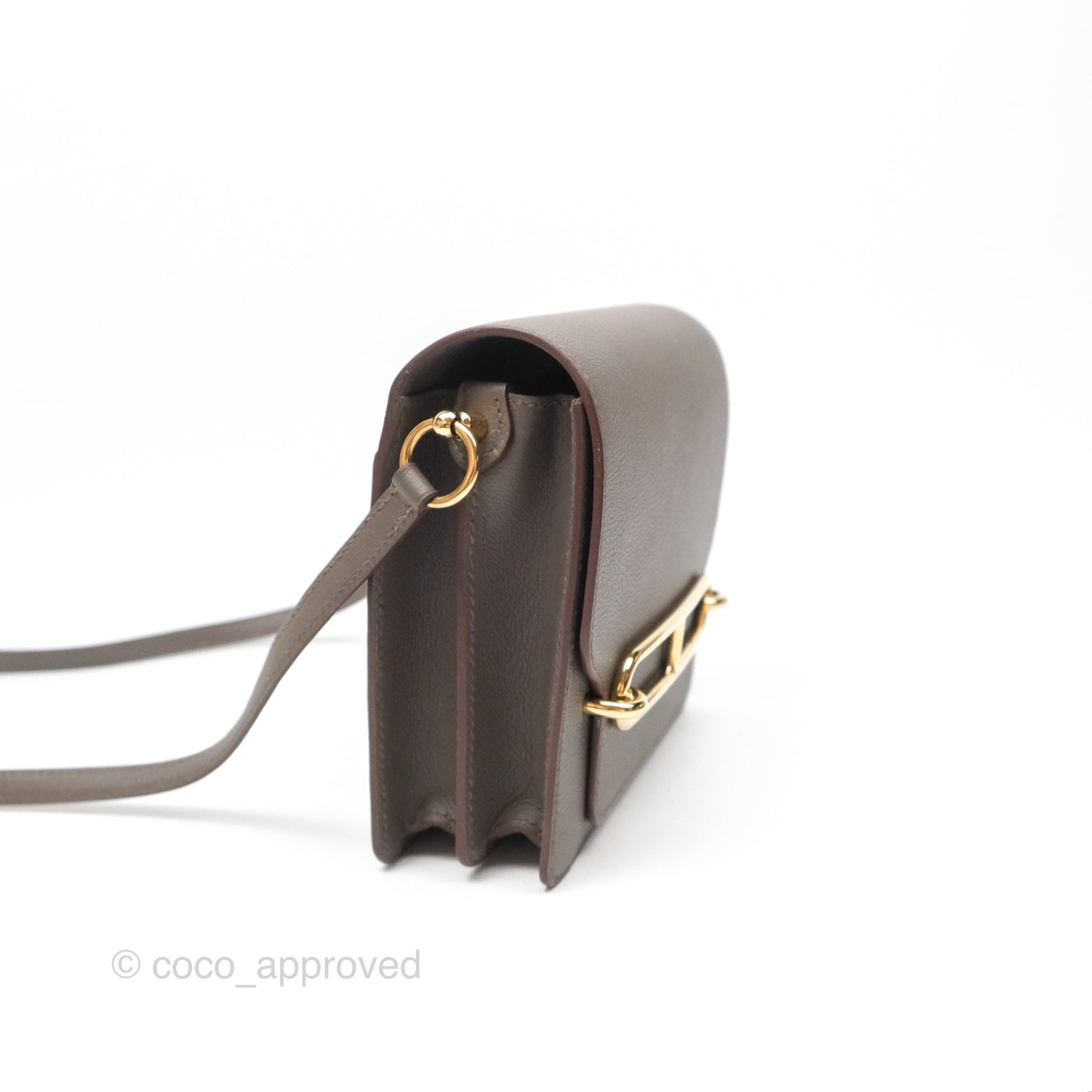 Hermès Roulis Mini 18 Gris Etain 8F Evercolor Gold Hardware