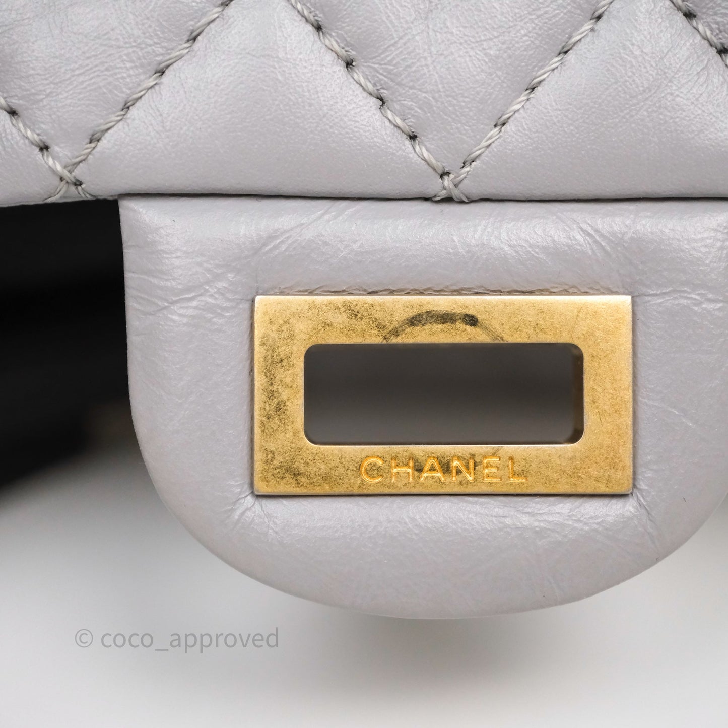 Chanel Mini Reissue 224 Grey Aged Calfskin Aged Gold Hardware