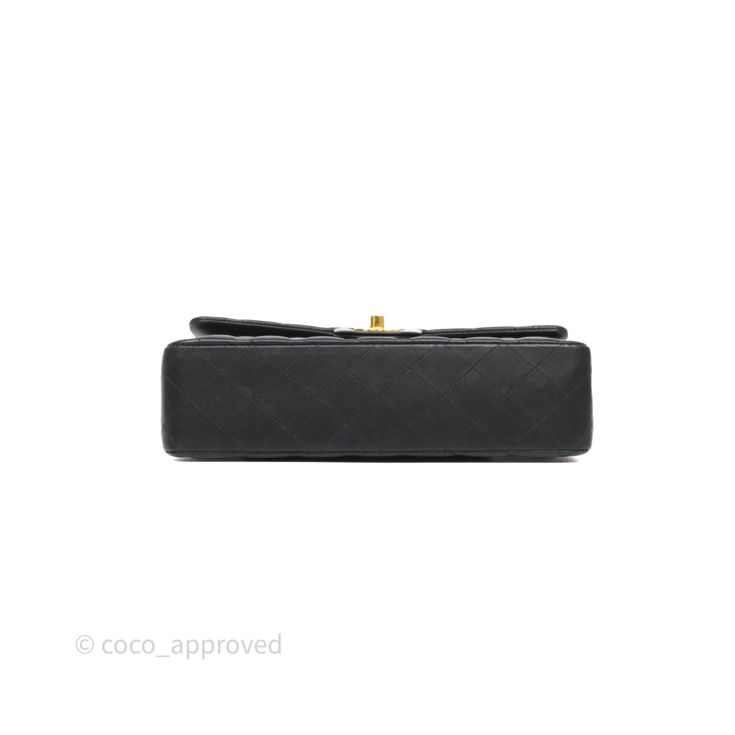 Chanel Classic M/L Medium Flap Quilted Black Lambskin Gold Hardware