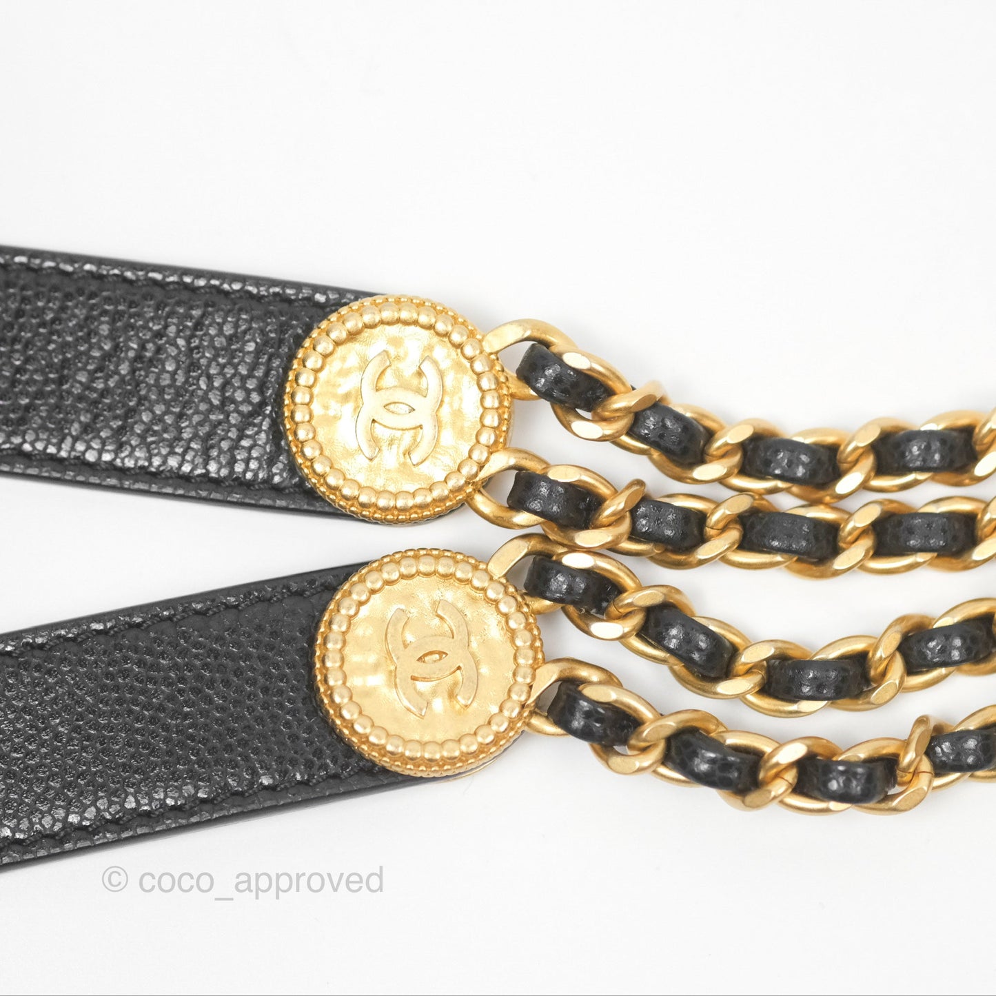 Chanel Mini Flap with Coin Charm Black Caviar Aged Gold Hardware 22A