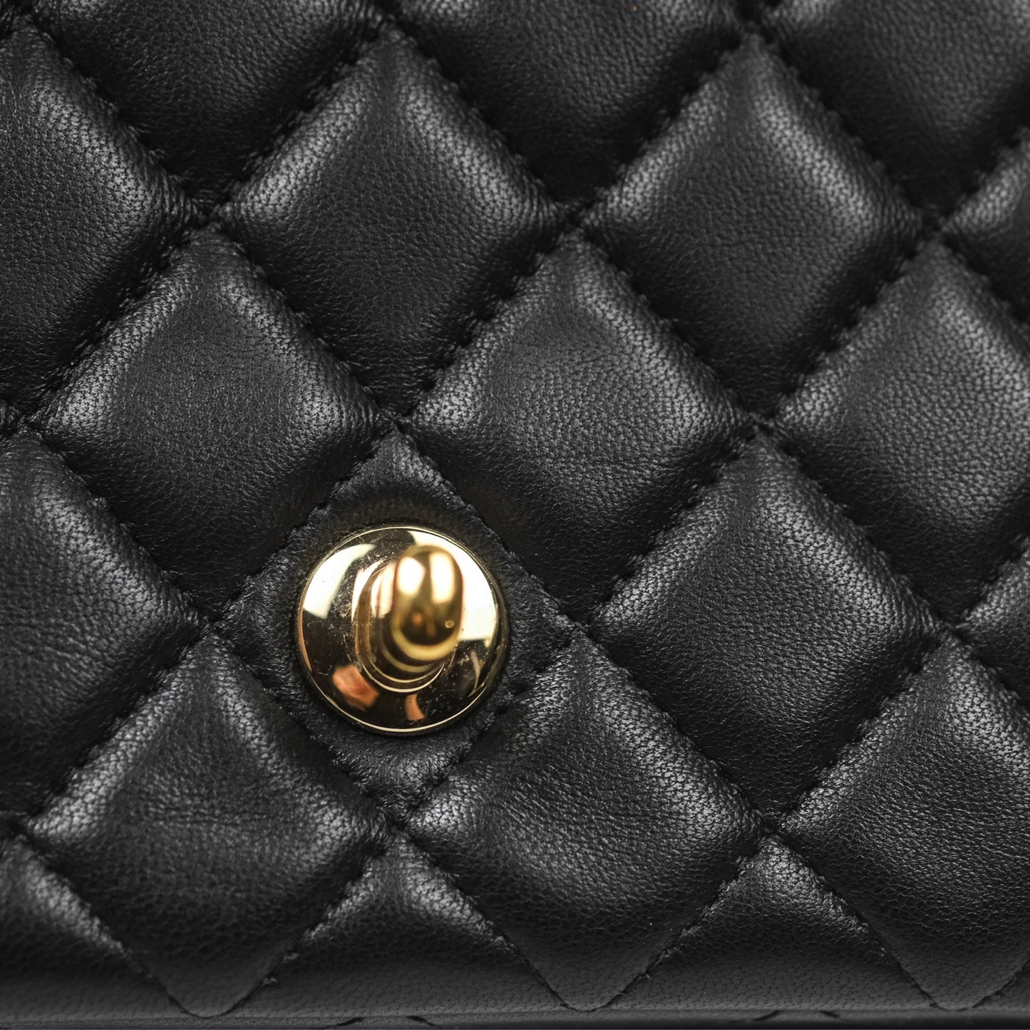 Chanel Quilted Mini Rectangular Flap Black Lambskin Gold Hardware