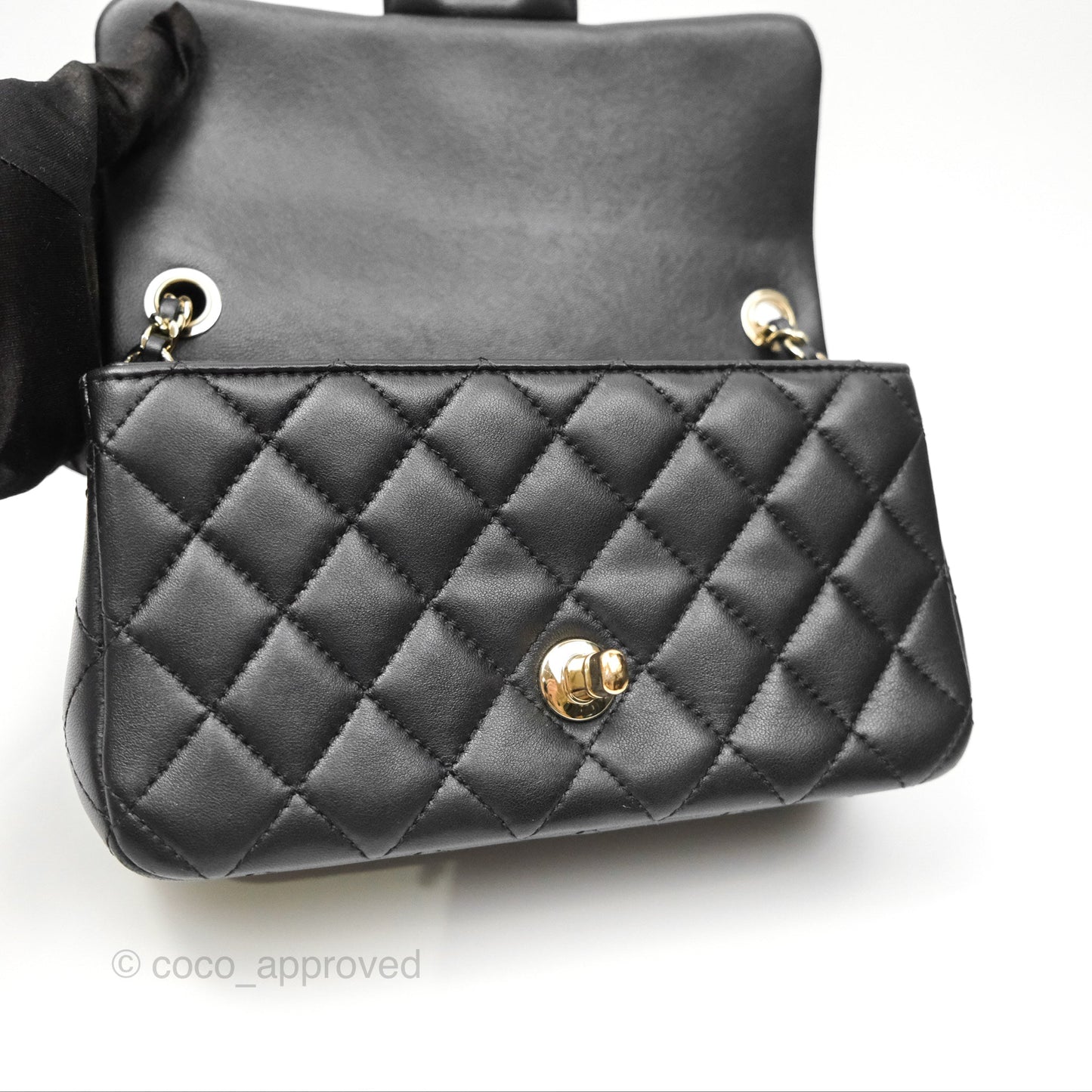 Chanel Ball Crush Mini Rectangular Black Lambskin Gold Hardware 23C