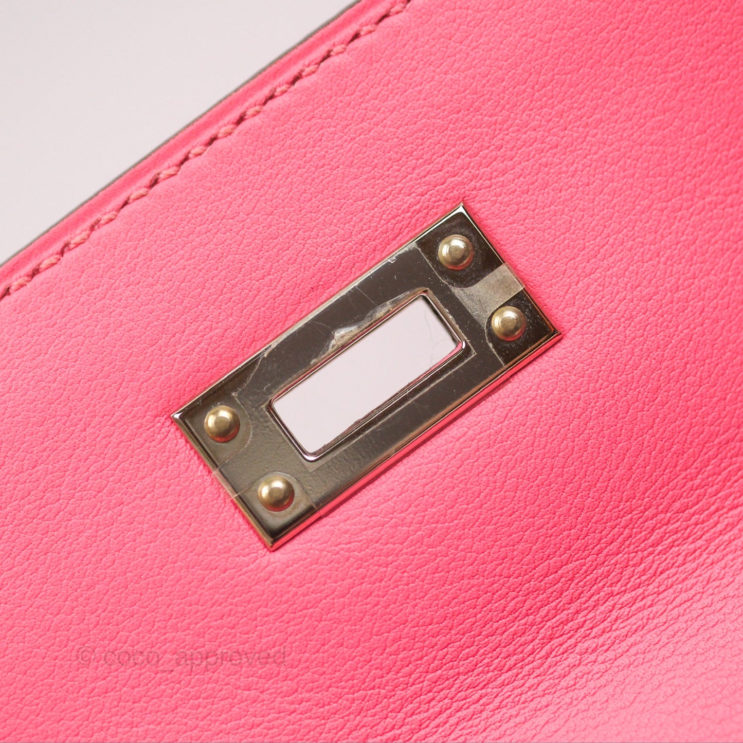 Hermès Retourne Kelly 25 Rose Azalee Swift Palladium Hardware
