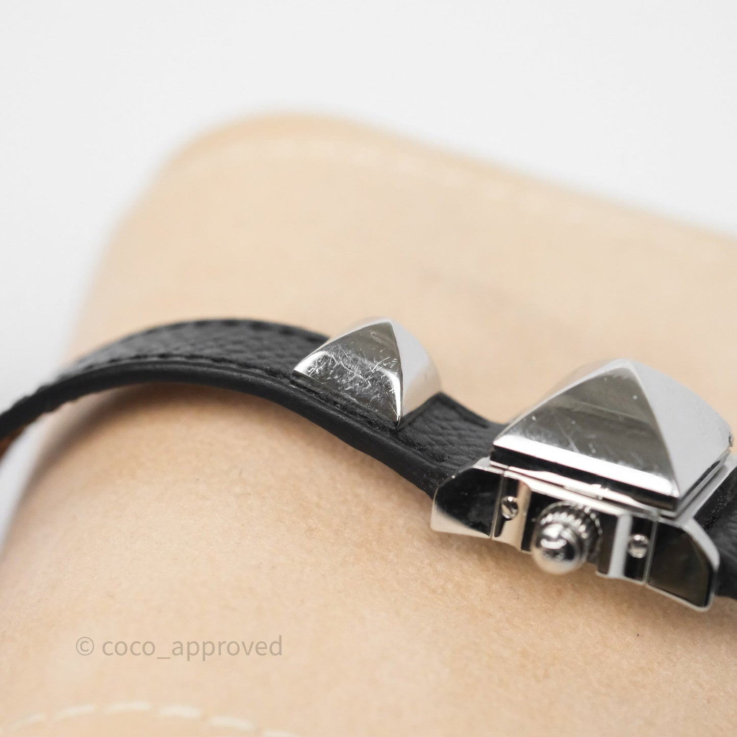 Hermes Medor Watch Mini Model Black Double Strap & Orange Strap
