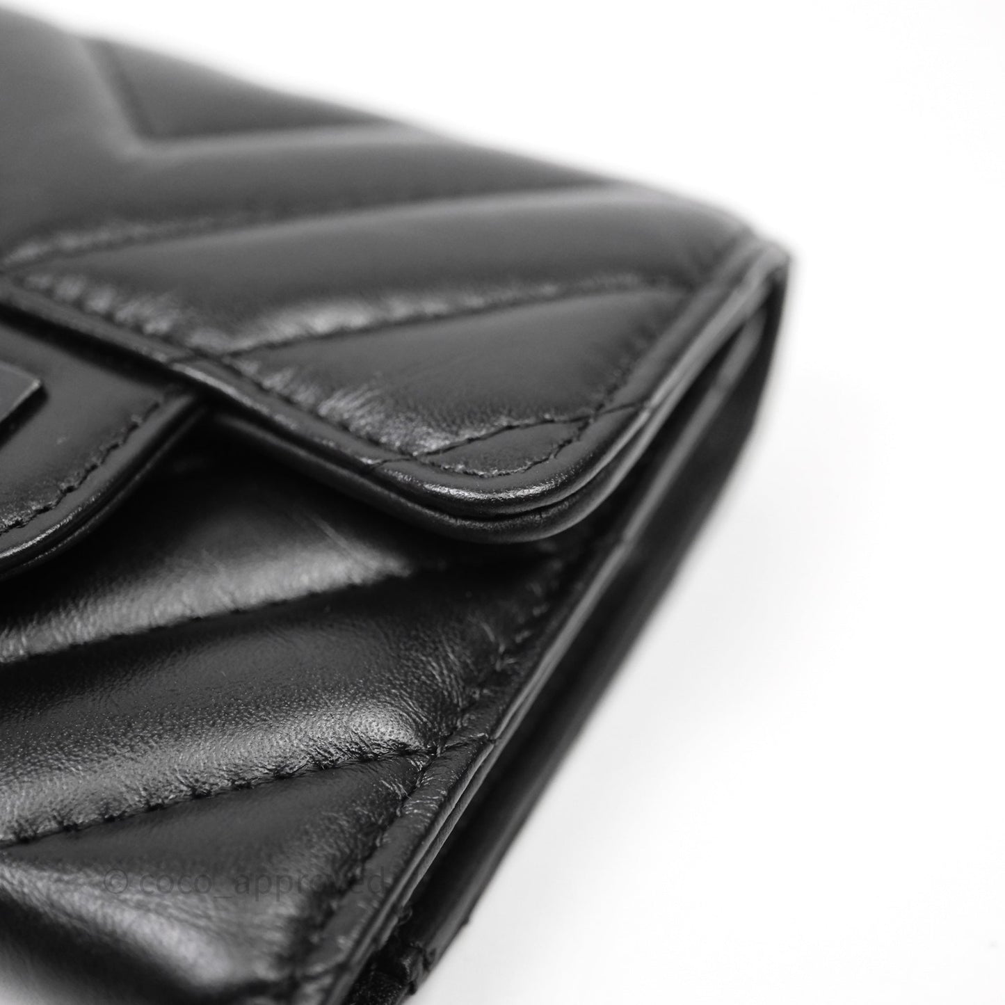 Chanel Chevron Reissue Wallet So Black Aged Calfskin