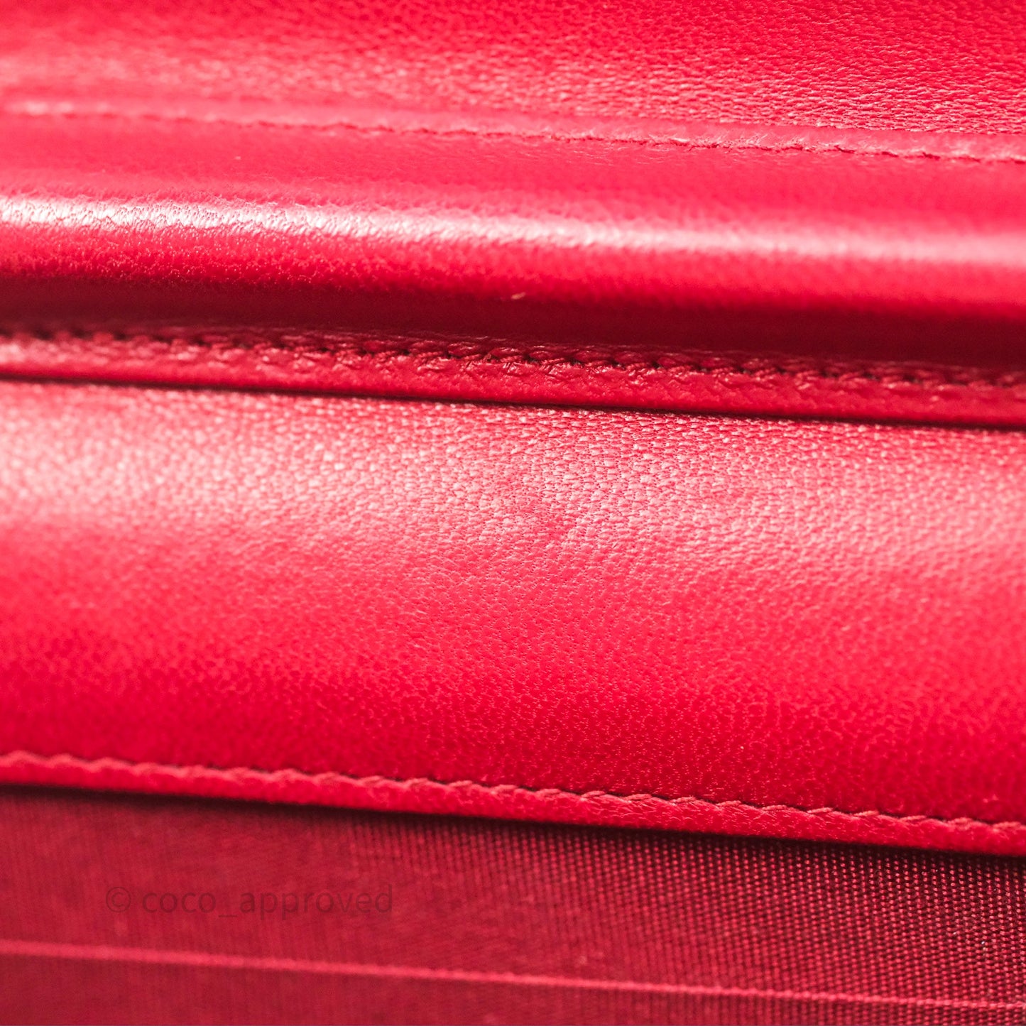 Chanel Boy Wallet on Chain WOC Red Lambskin Ruthenium Hardware