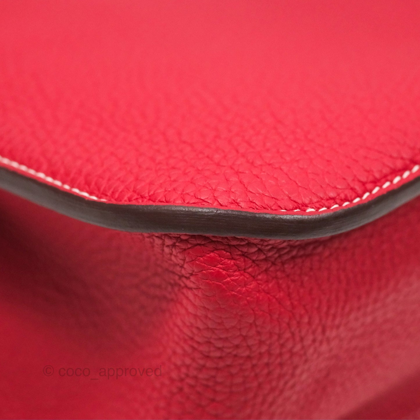 Hermès Halzan 31 Rouge Casque Clemence Palladium Hardware