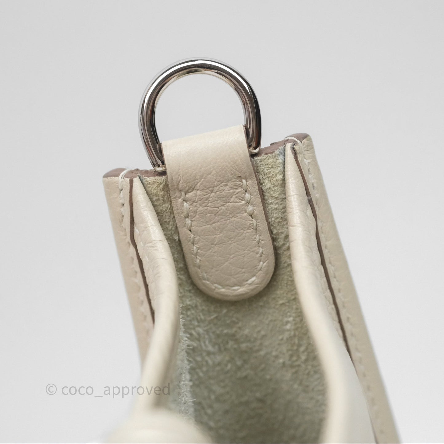 Hermès Mini Evelyne Craie 10 Clemence Palladium Hardware