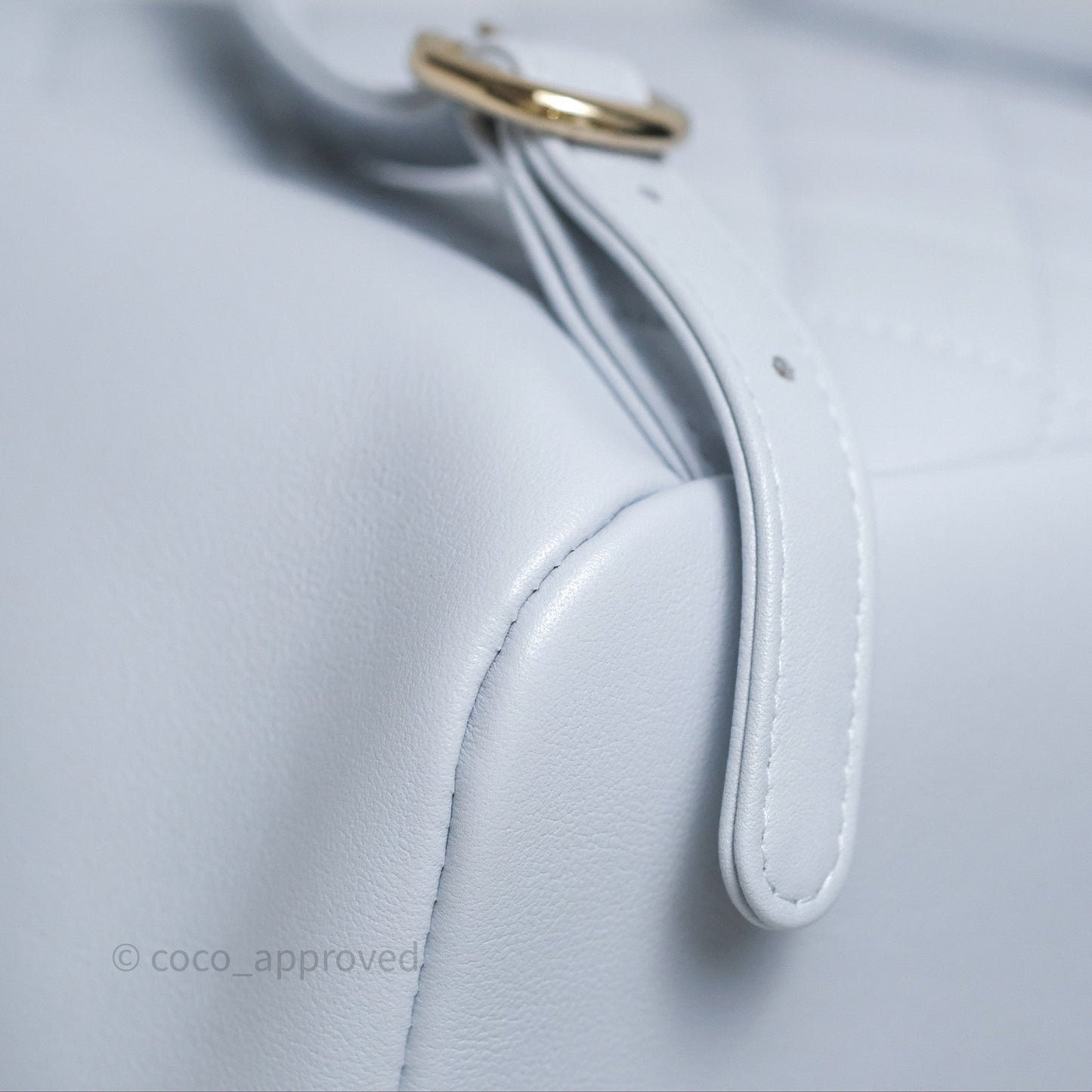 Chanel Quilted Large Duma Drawstring Backpack Light Blue Calfskin