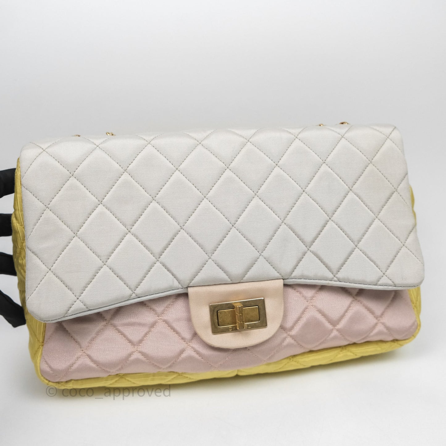 Chanel Reissue Flap Bag Tricolor Pastel Satin Aged Gold Hardware