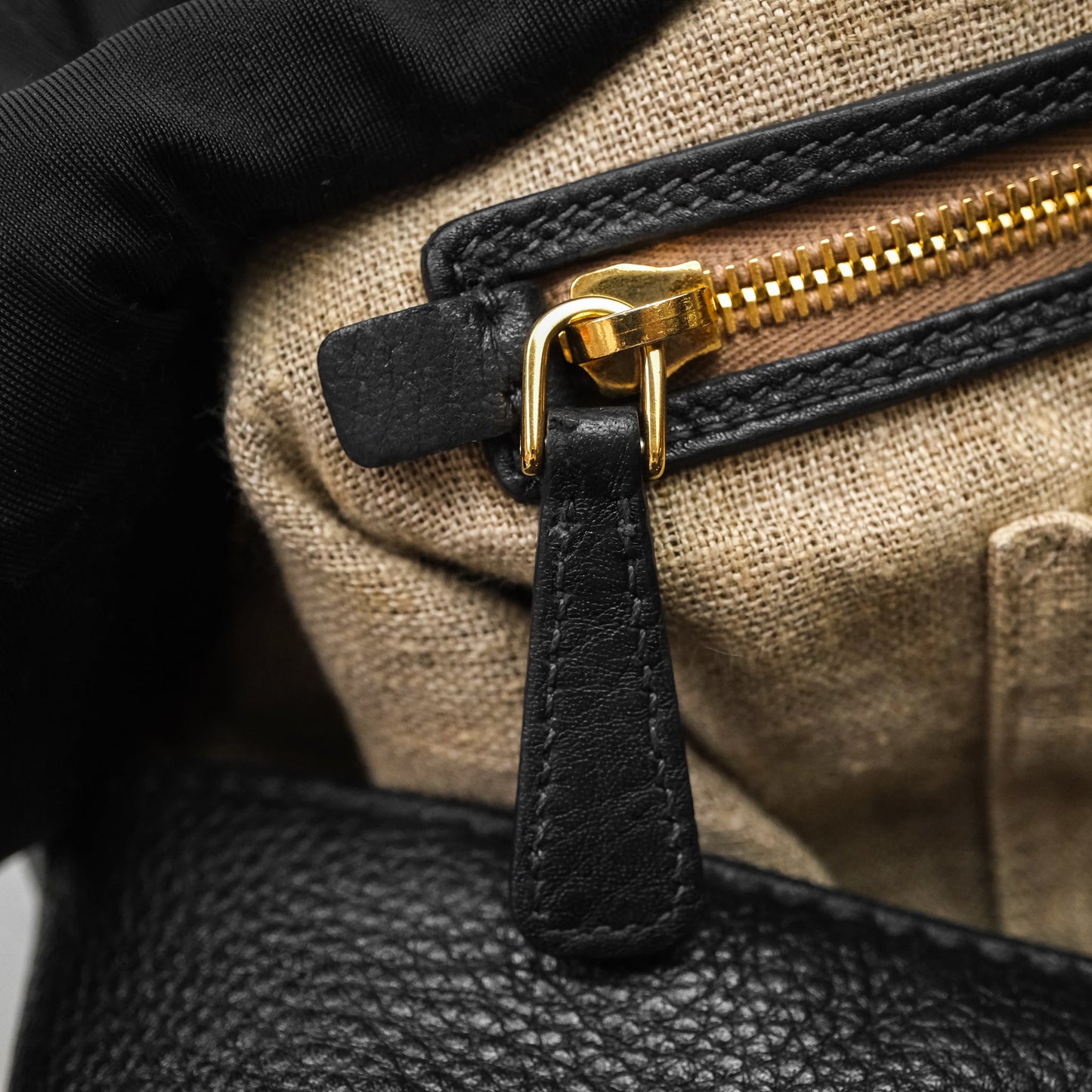 Miu Miu Vitello Tote Bag Black Gold Hardware