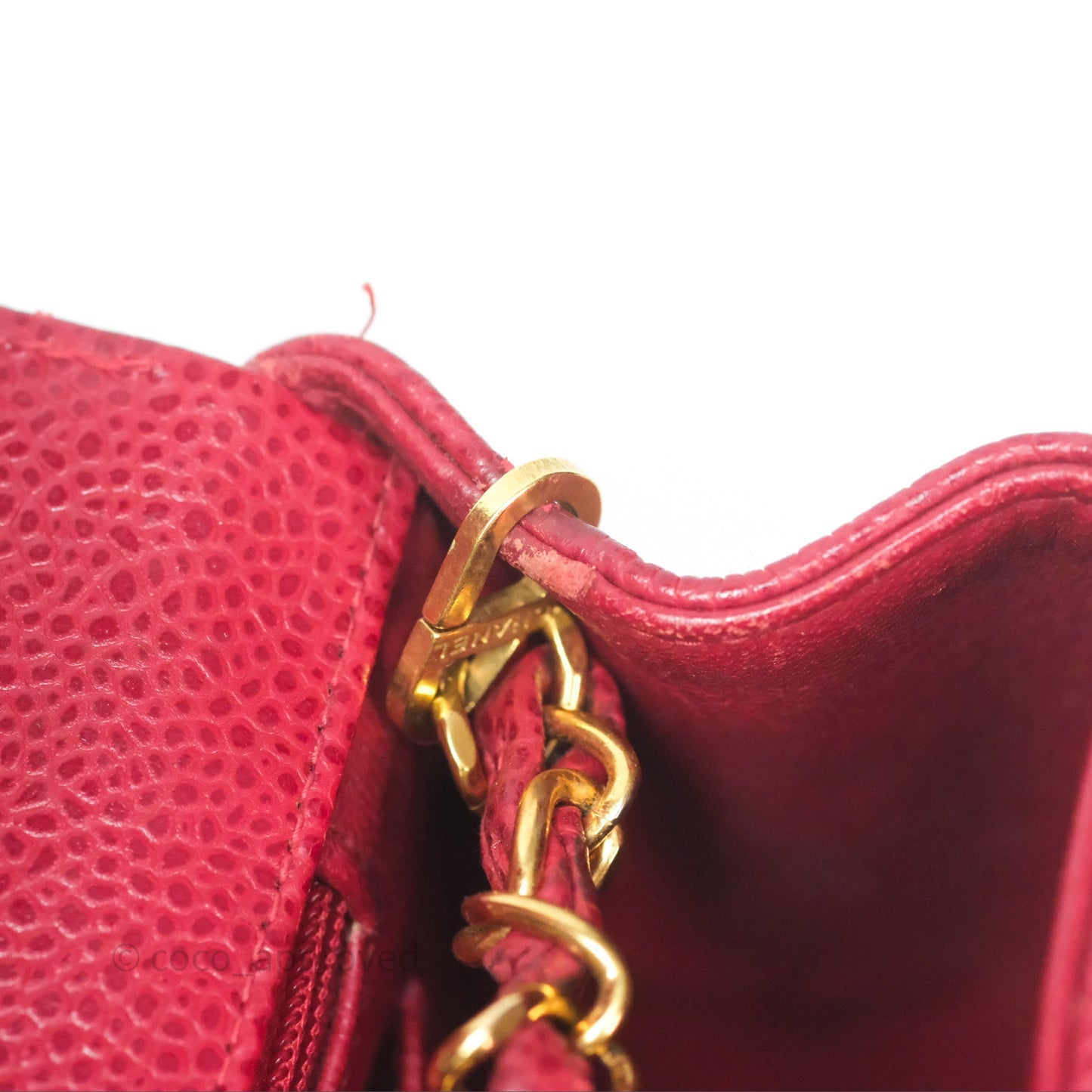Chanel Medium Vintage Quilted Classic Diana Flap Bag Red Caviar 24K Gold Hardware