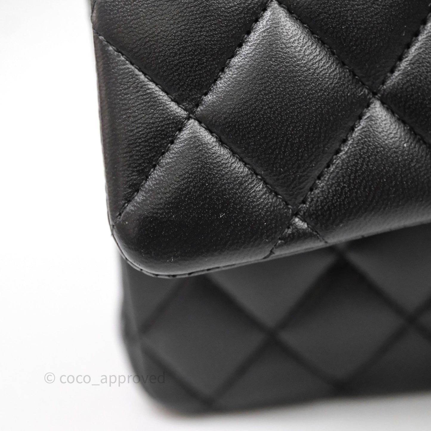 Chanel Classic M/L Medium Flap Quilted Black Lambskin Gold Hardware