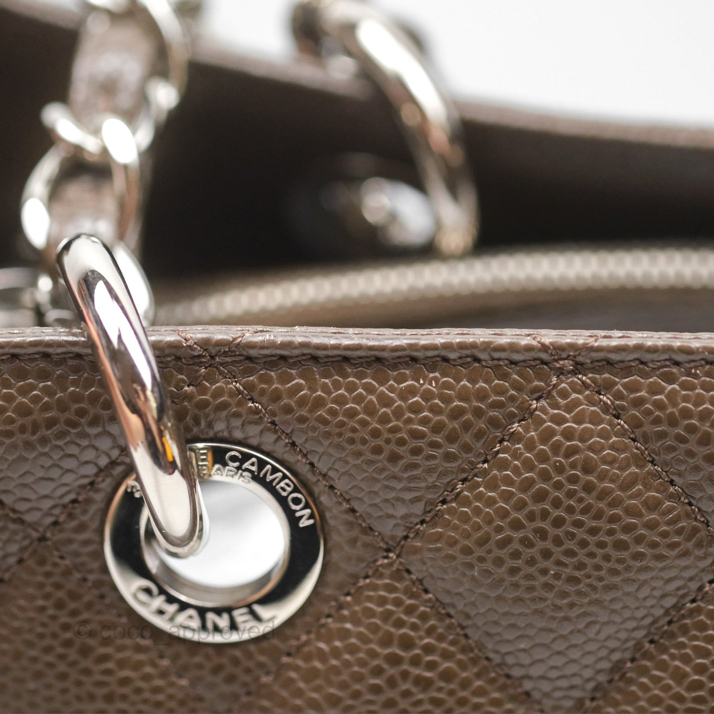 Chanel GST Chocolate Brown Caviar Silver Hardware