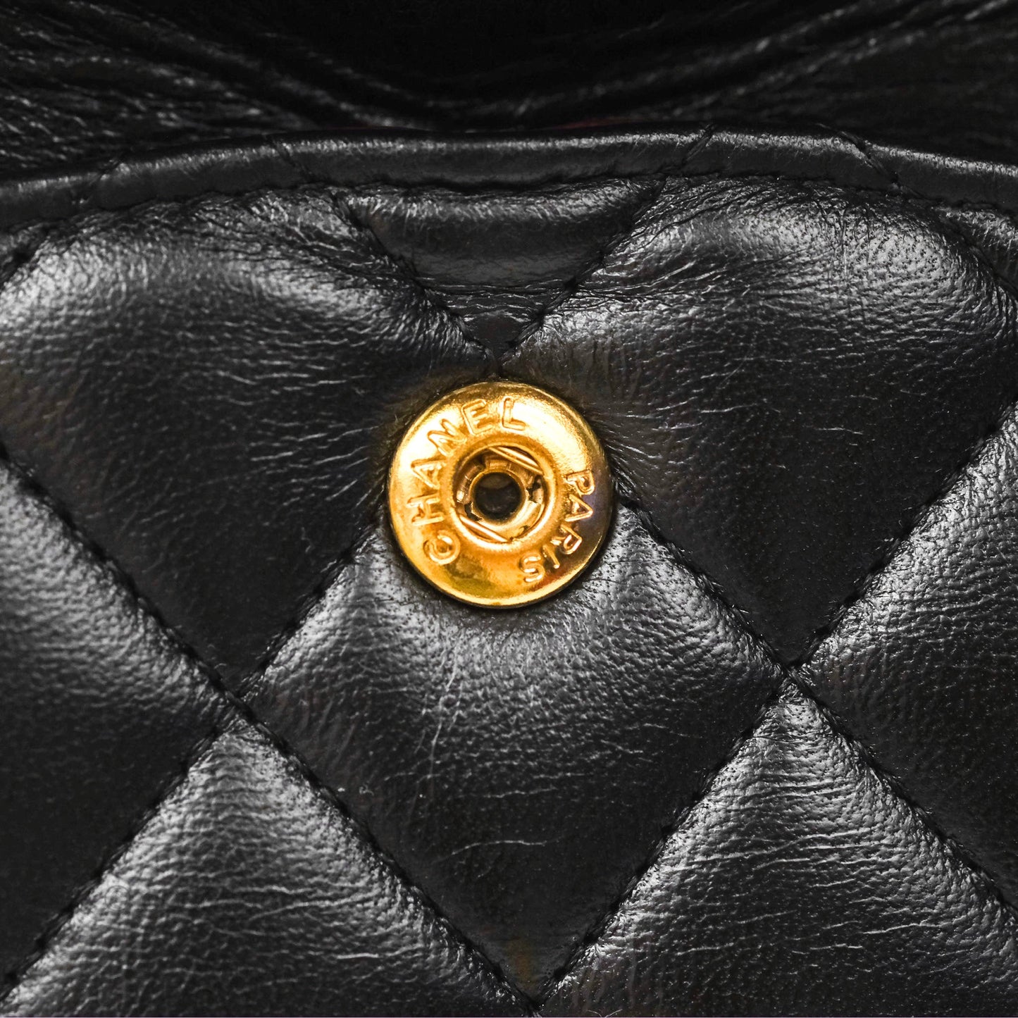 Chanel Classic M/L Medium Flap Quilted Black Lambskin 24K Gold Hardware