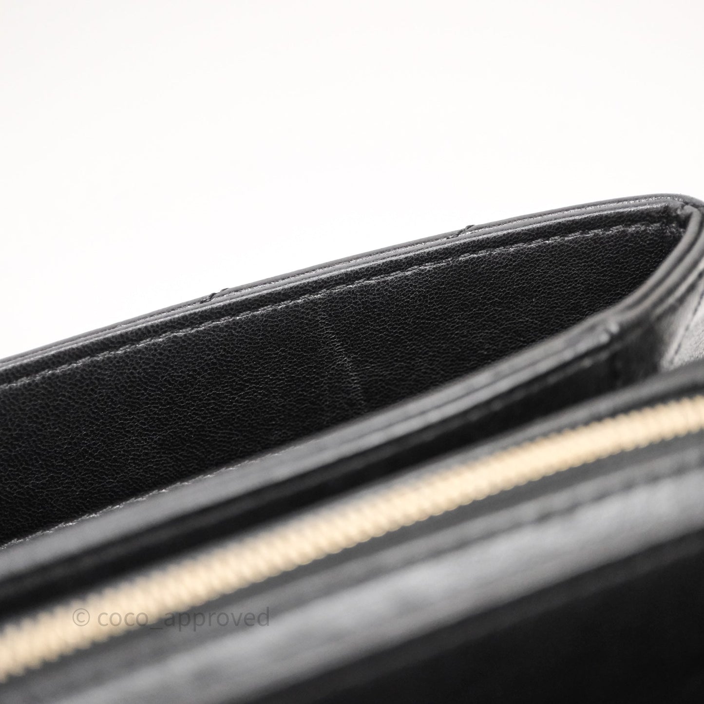 Chanel Chevron Flap Bag Black Calfskin Aged Gold Hardware