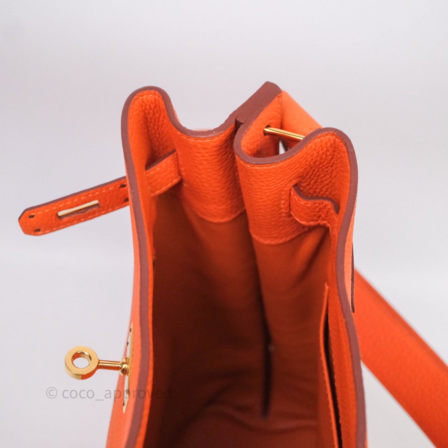 Hermes Kelly So Orange Togo Gold Hardware
