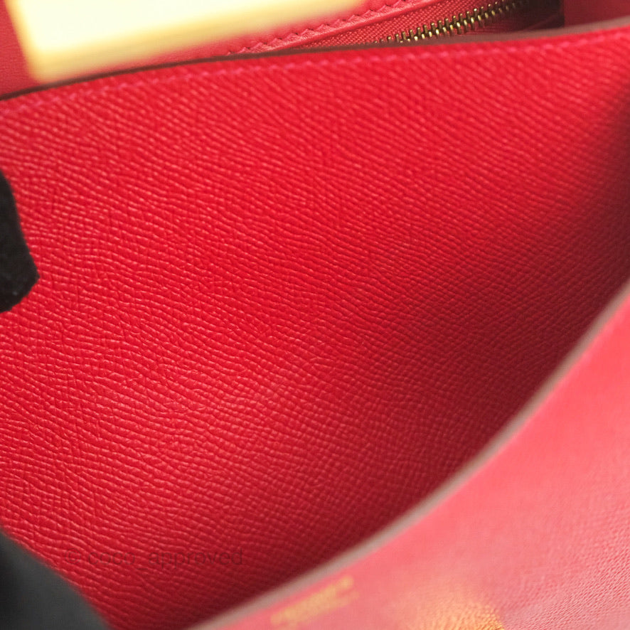 Hermès Constance 24 Rouge Casaque Epsom Gold Hardware