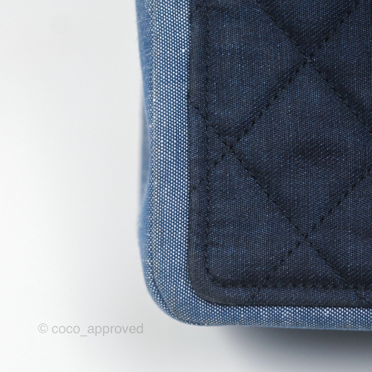 Chanel Quilted Mini Medallion Graphic Denim Blue Silver Hardware