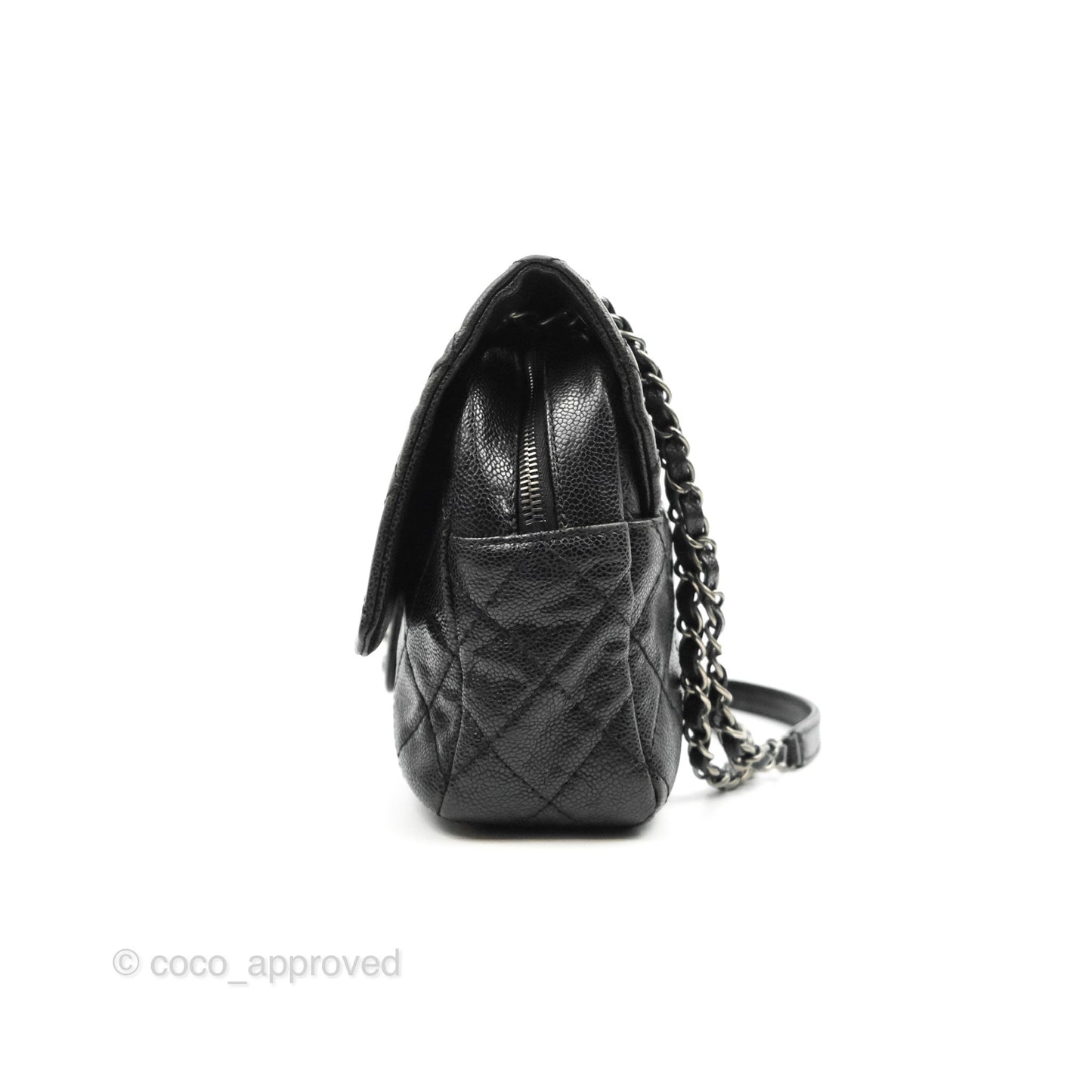 Chanel Jumbo Easy Flap Bag Black Caviar Ruthenium Hardware