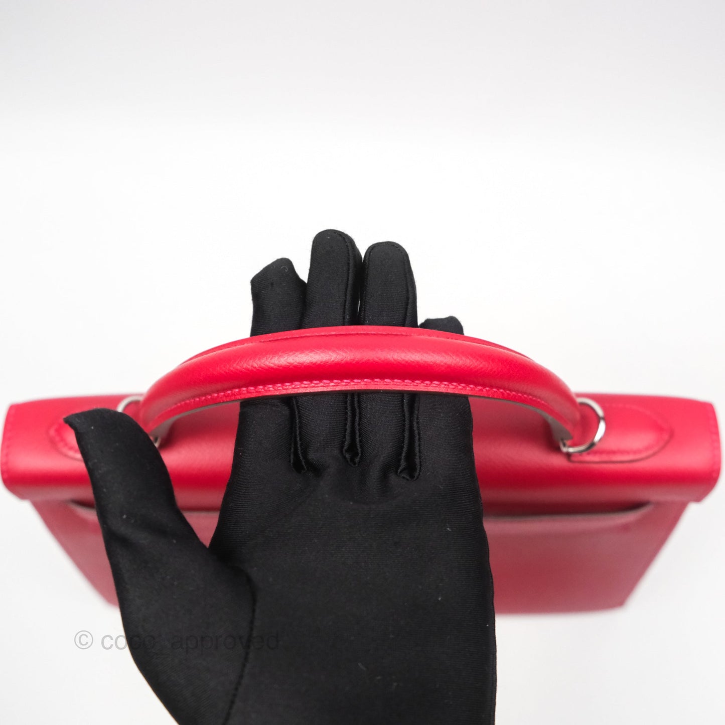 Hermès Kelly 32 Sellier Rouge Casaque Q5 Epsom Palladium Hardware
