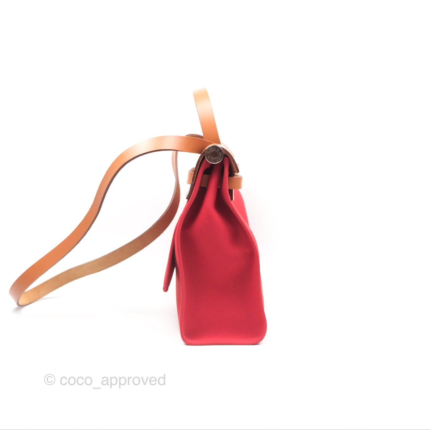 Hermès Herbag Zip 31 Rouge Tomate S5/ Naturel 27 Canvas Palladium Hardware