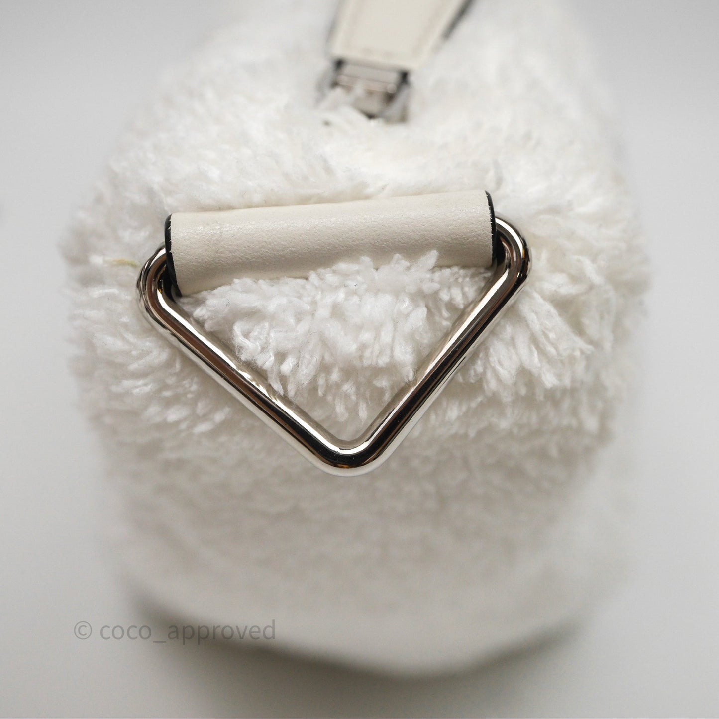 Prada Spugna Triangle White Bag