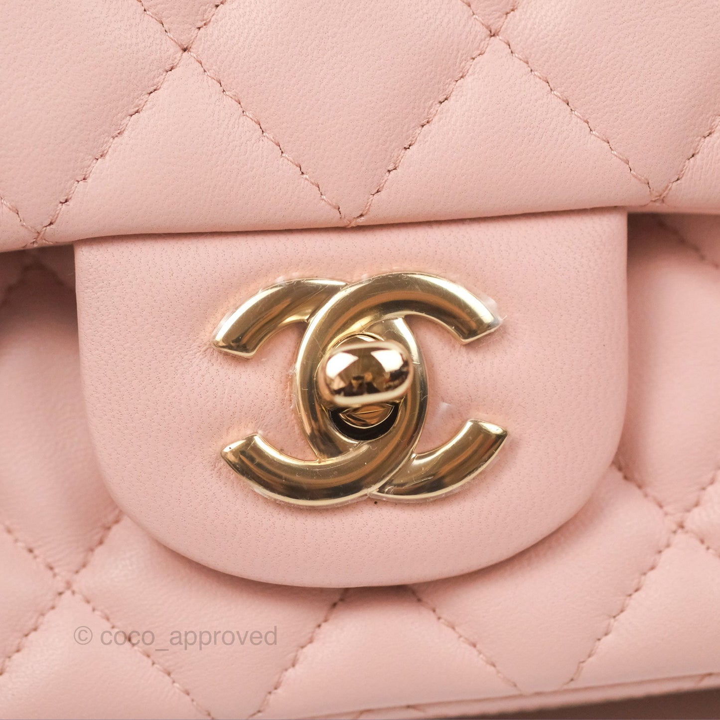 Chanel Quilted Mini Rectangular Flap Pink Lambskin Gold Hardware