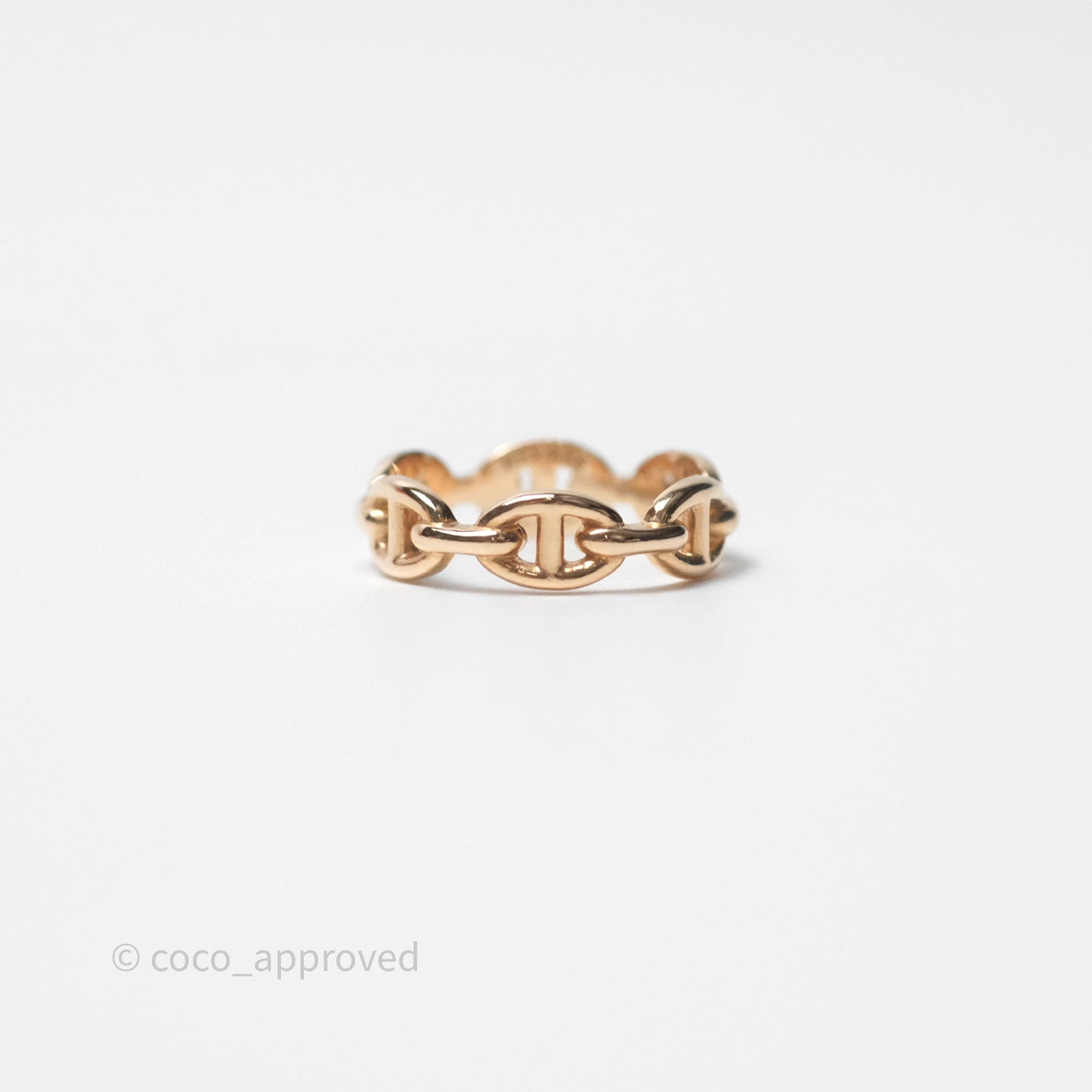 Hermès Chaine d'Ancre Enchainee Band Ring PM Rose Gold 55