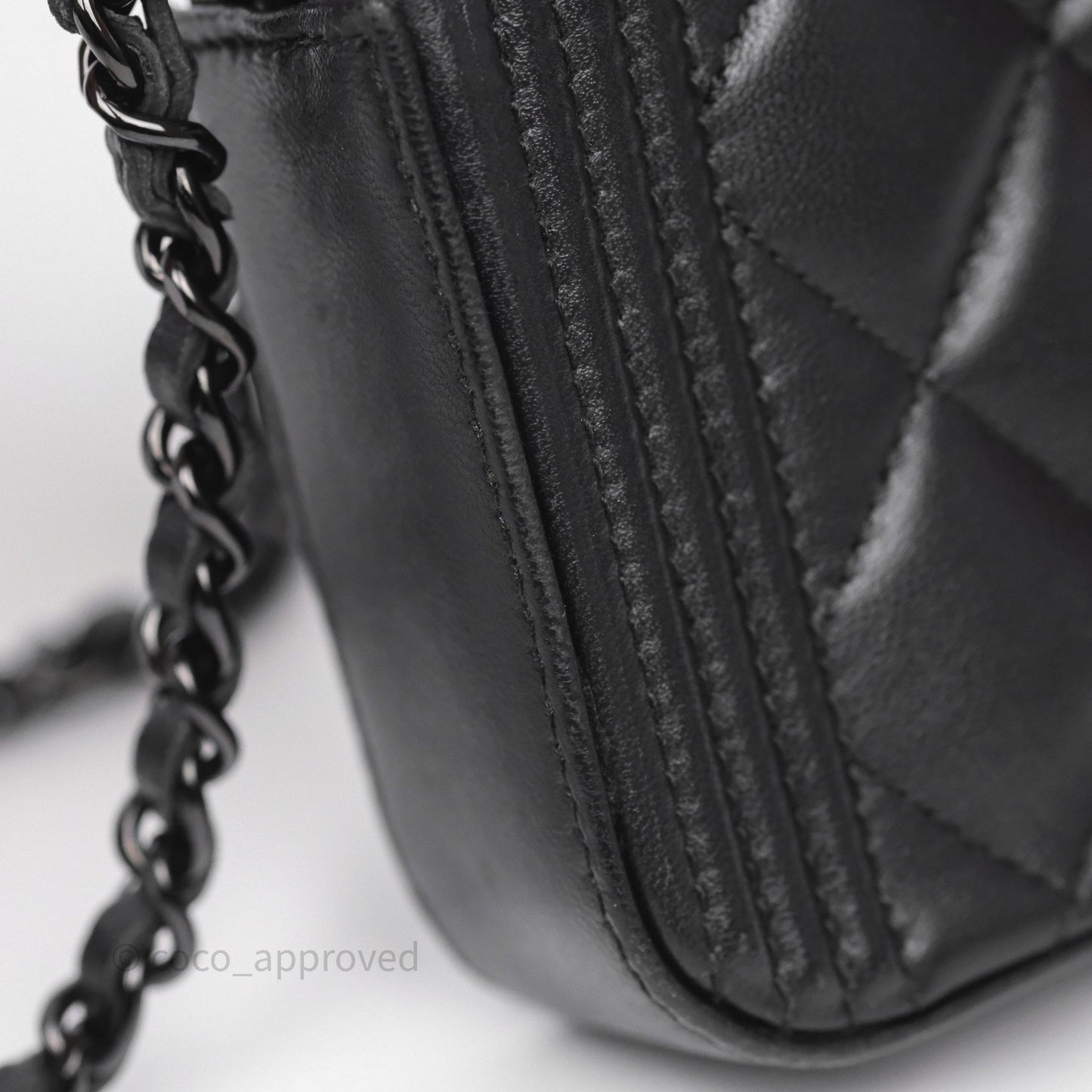 Chanel Boy Double Zip Clutch On Chain So Black Lambskin
