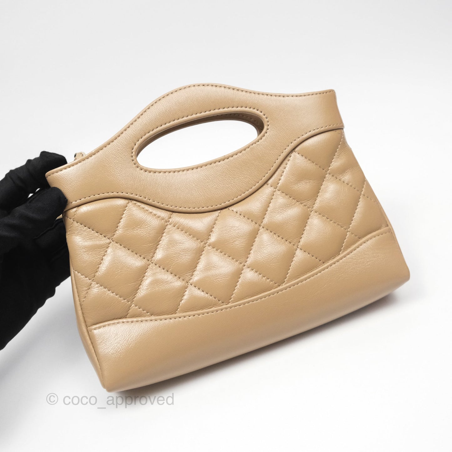 Chanel Nano 31 Beige Shiny Lambskin Gold Hardware