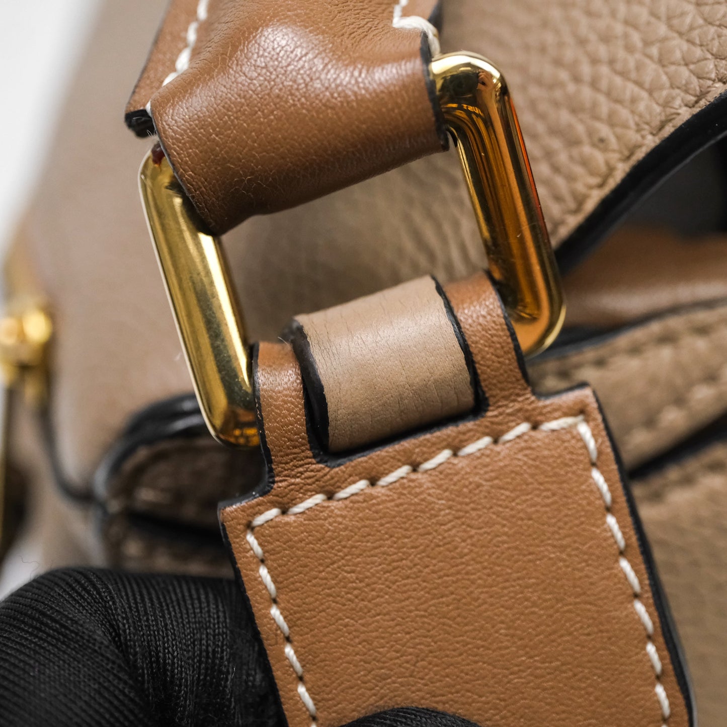 Loewe Small Puzzle Bag Sand Mink Grained Calfskin Gold Hardware