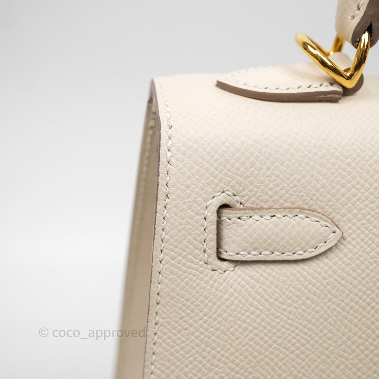 Hermes Kelly 25 Craie Epsom Gold Hardware