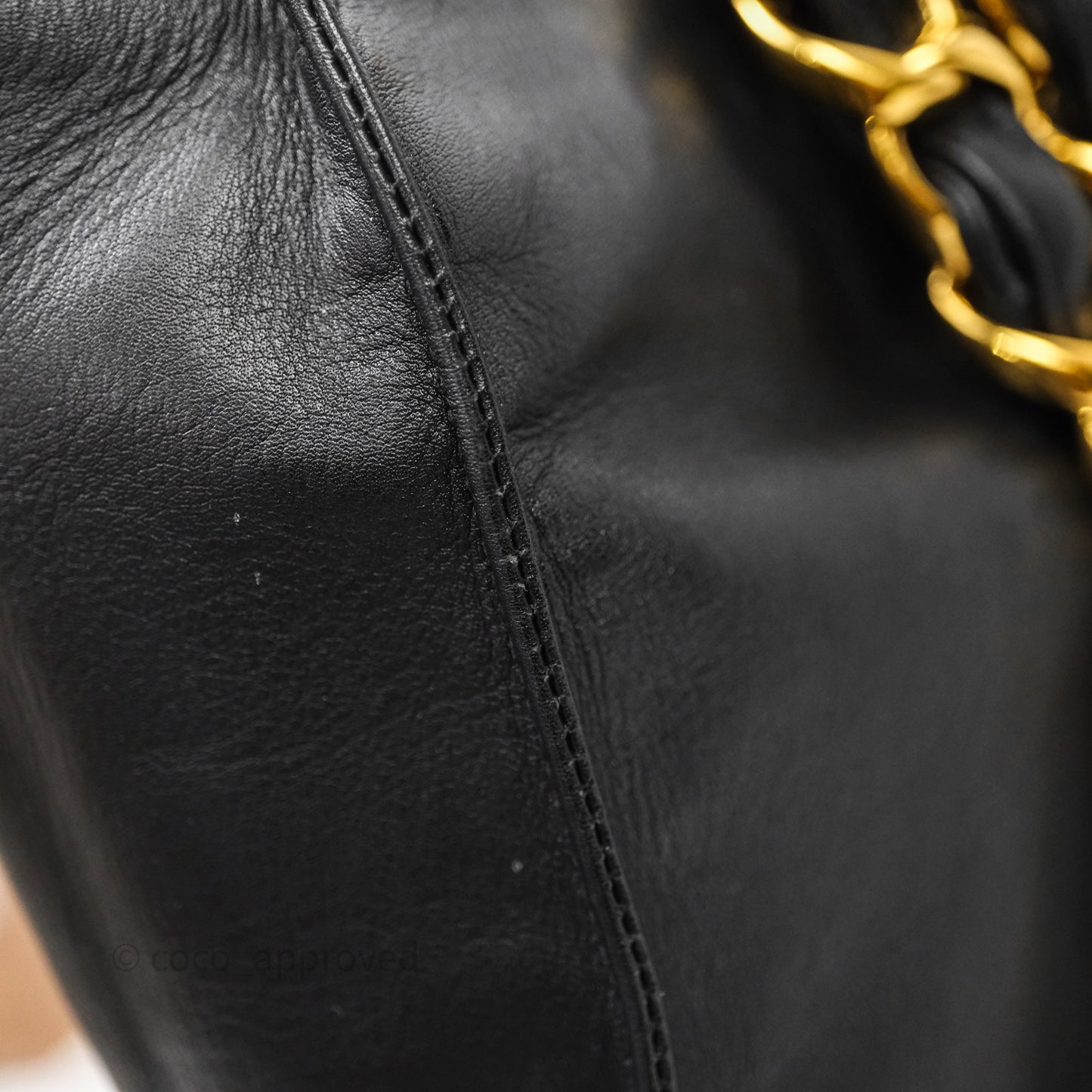 Chanel Vintage Shoulder Bag Black Calfskin Gold Hardware