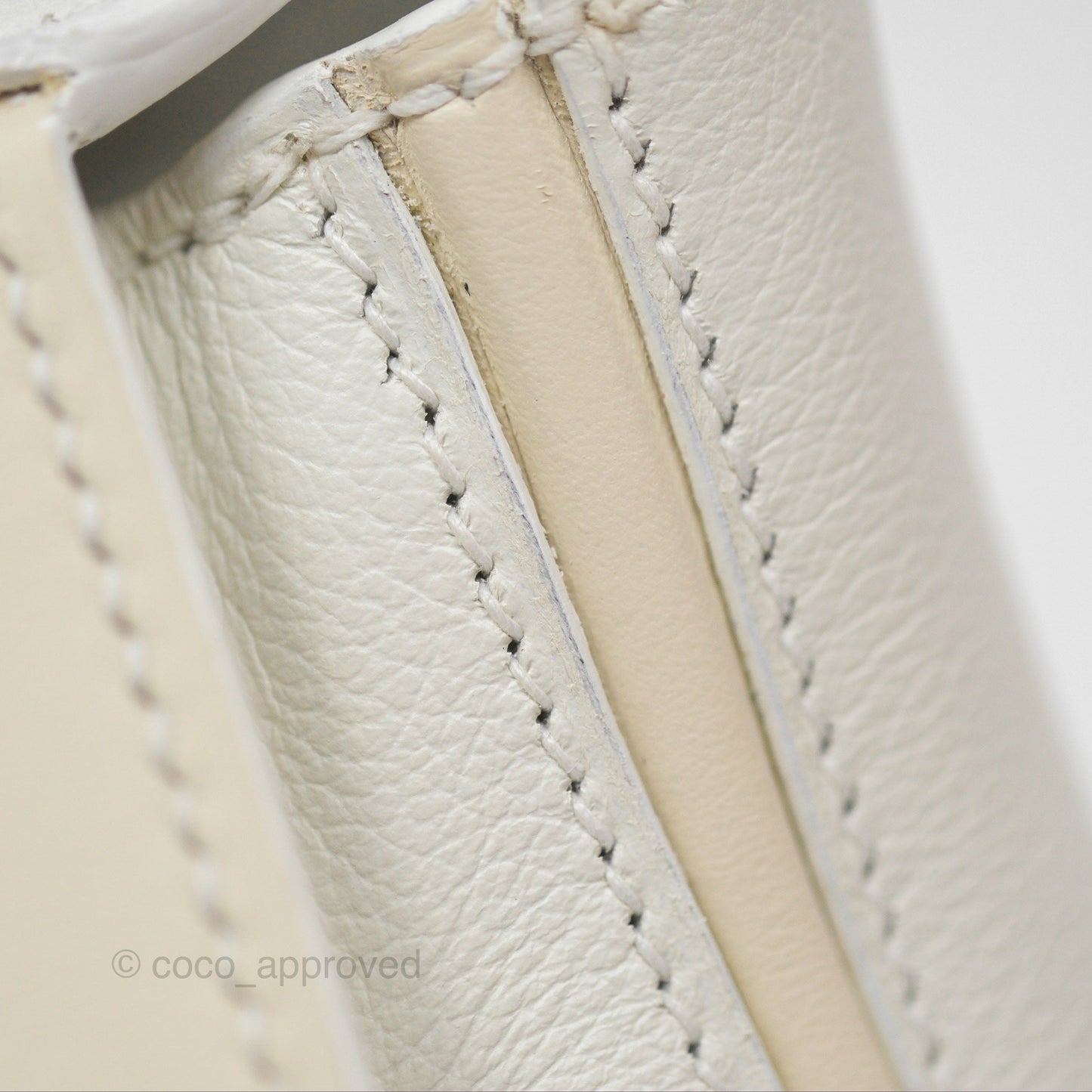 Hermès 24/24 21 Mini Blanc 01/ Nata I2 Evercolor/ Swift Palladium Hardware