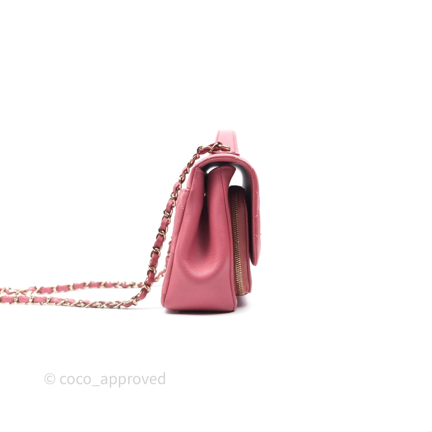 Chanel Quilted Medium Business Affinity Flap Rose Pink Caviar Gold Hardware