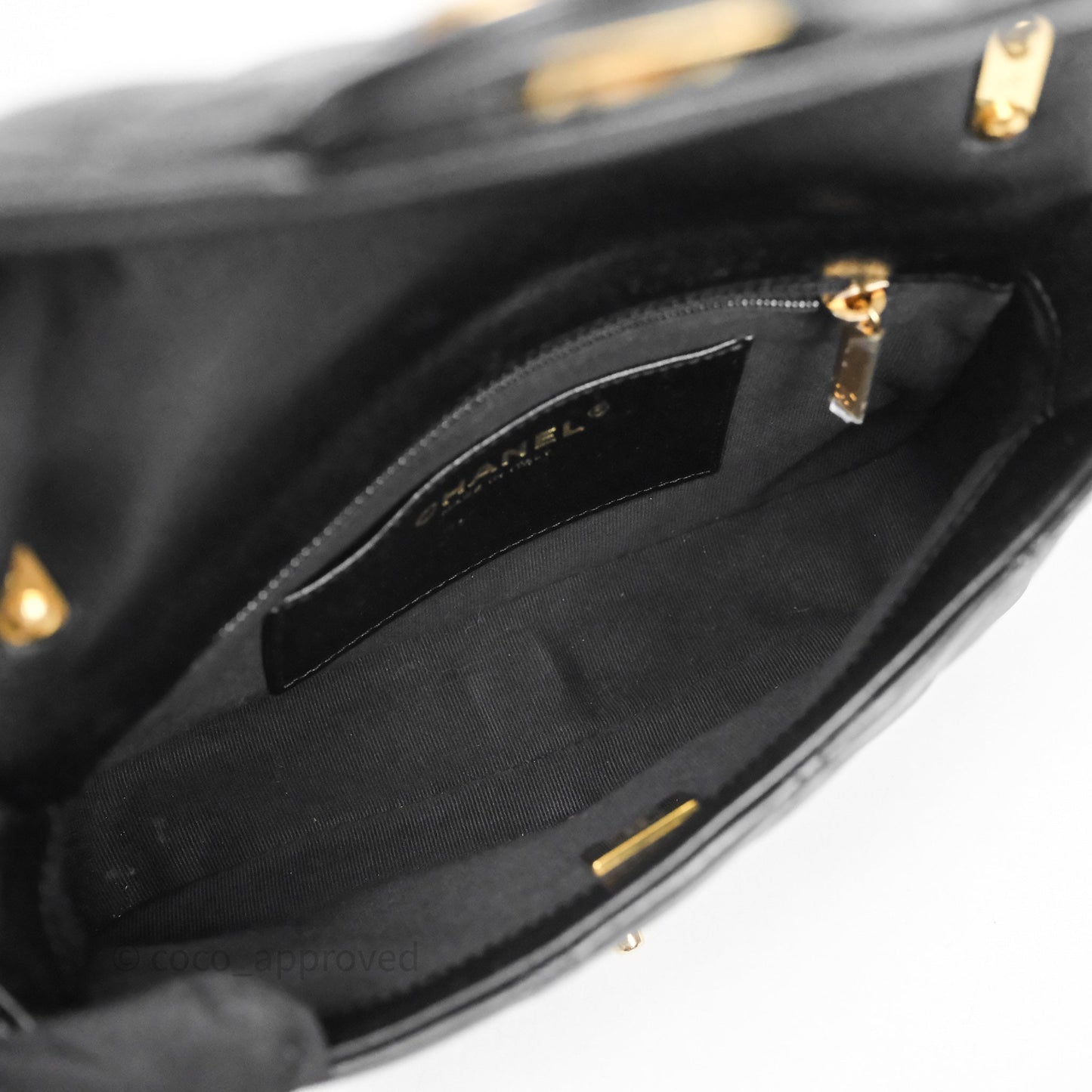 Chanel Small Funky Town Black Lambskin Aged Gold Hardware