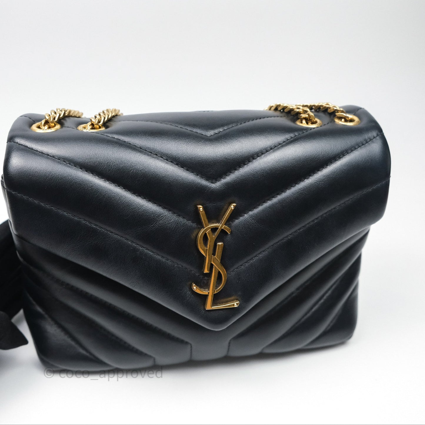 Saint Laurent Loulou Small Flap Bag Black Gold Hardware