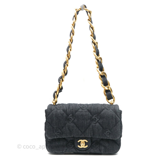 Chanel Medium Funky Town Flap Denim Aged Gold Hardware 22S