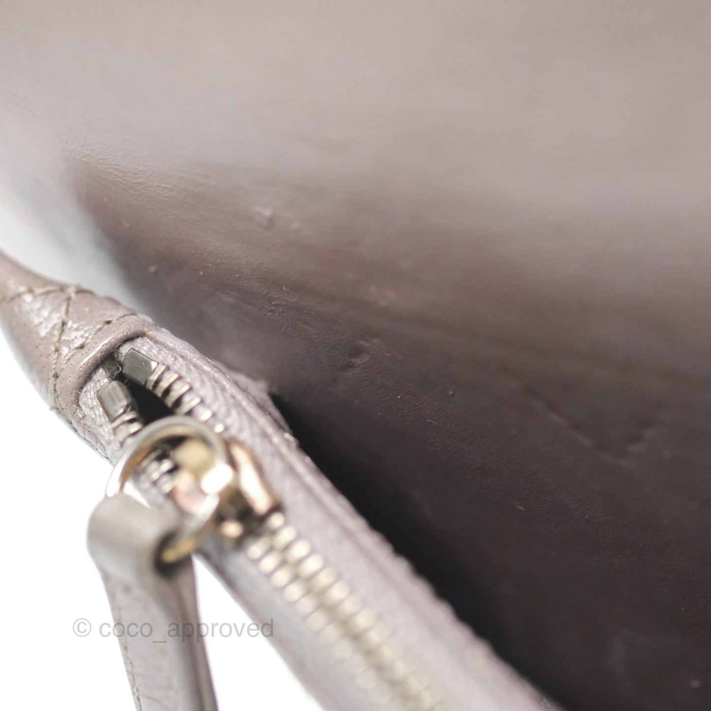 Chanel Coco Curve Flap Burnished Lilac Grey Calfskin Goatskin Antique Gold Hardware