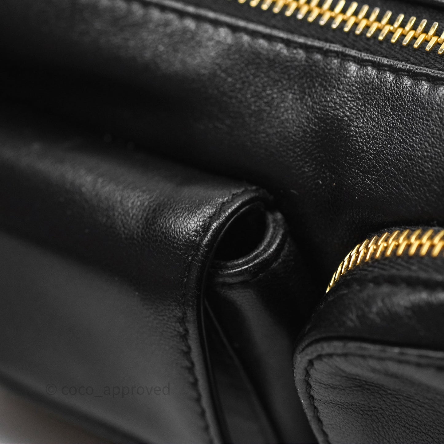 Miu Miu Nappa Leather Pocket Bag Black Lambskin Gold Hardware