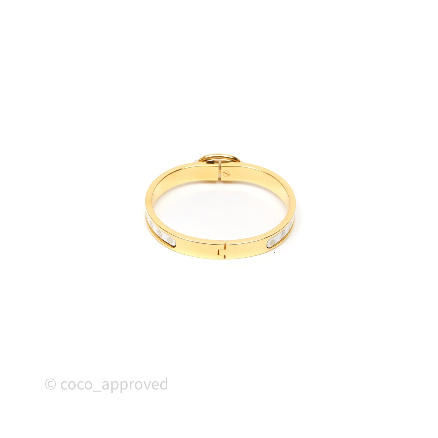 Hermes Mini Clic Chaîne d'Ancre Maillon Bracelet Orfèvre Jaune Or / Blanc