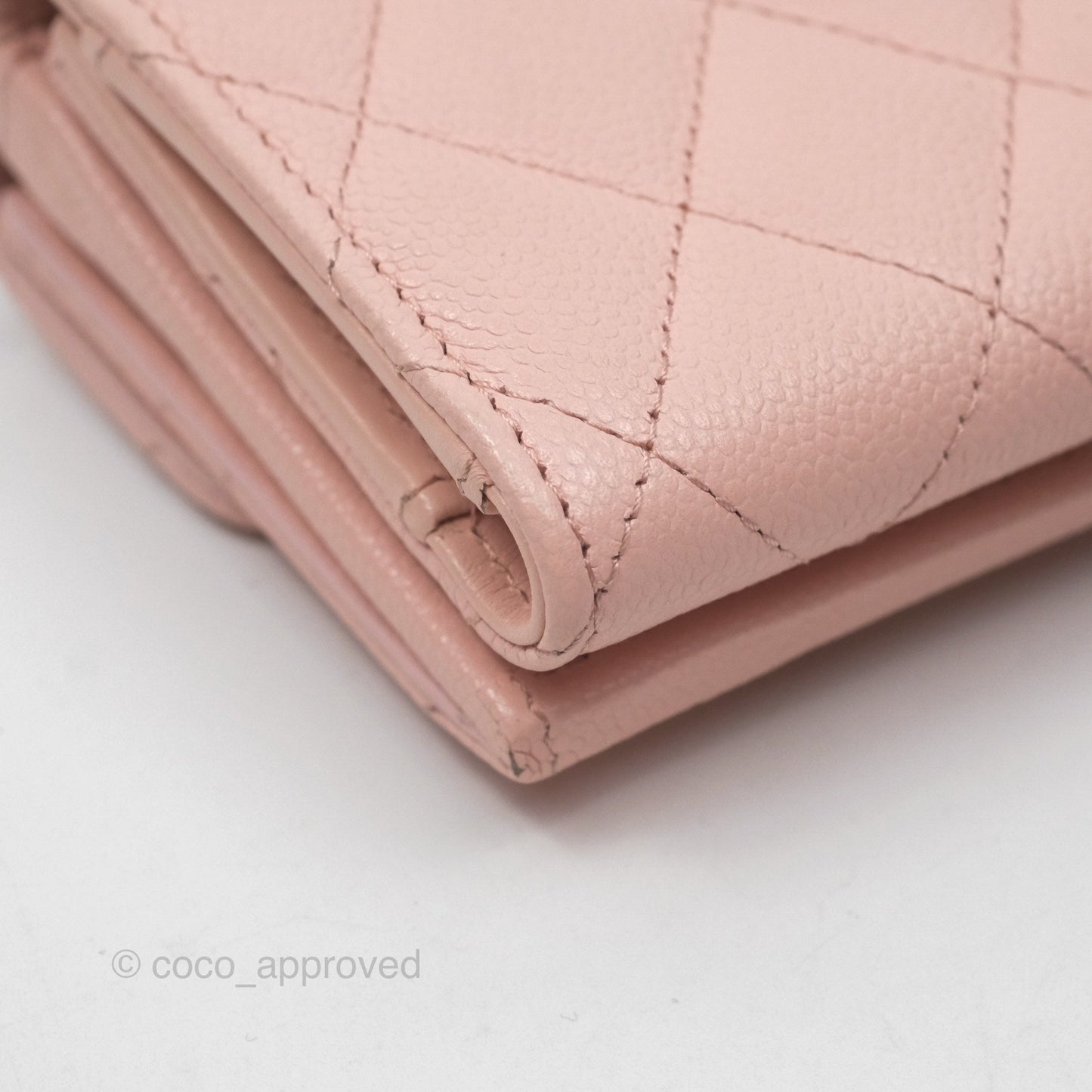 Chanel Quilted Small Classic Flap Trifold Wallet Pink Caviar Gold Hardware