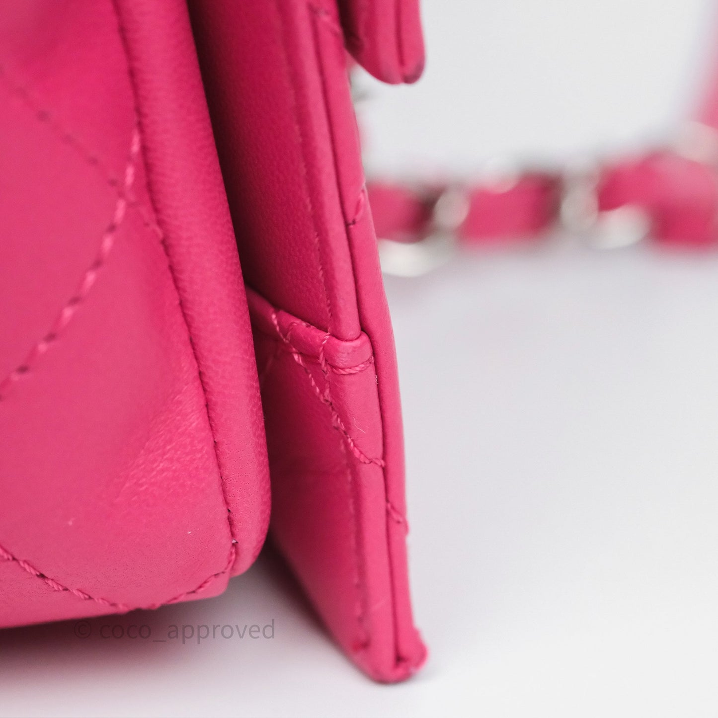 Chanel Stitched Double Flap Bag Pink Calfskin Silver Hardware