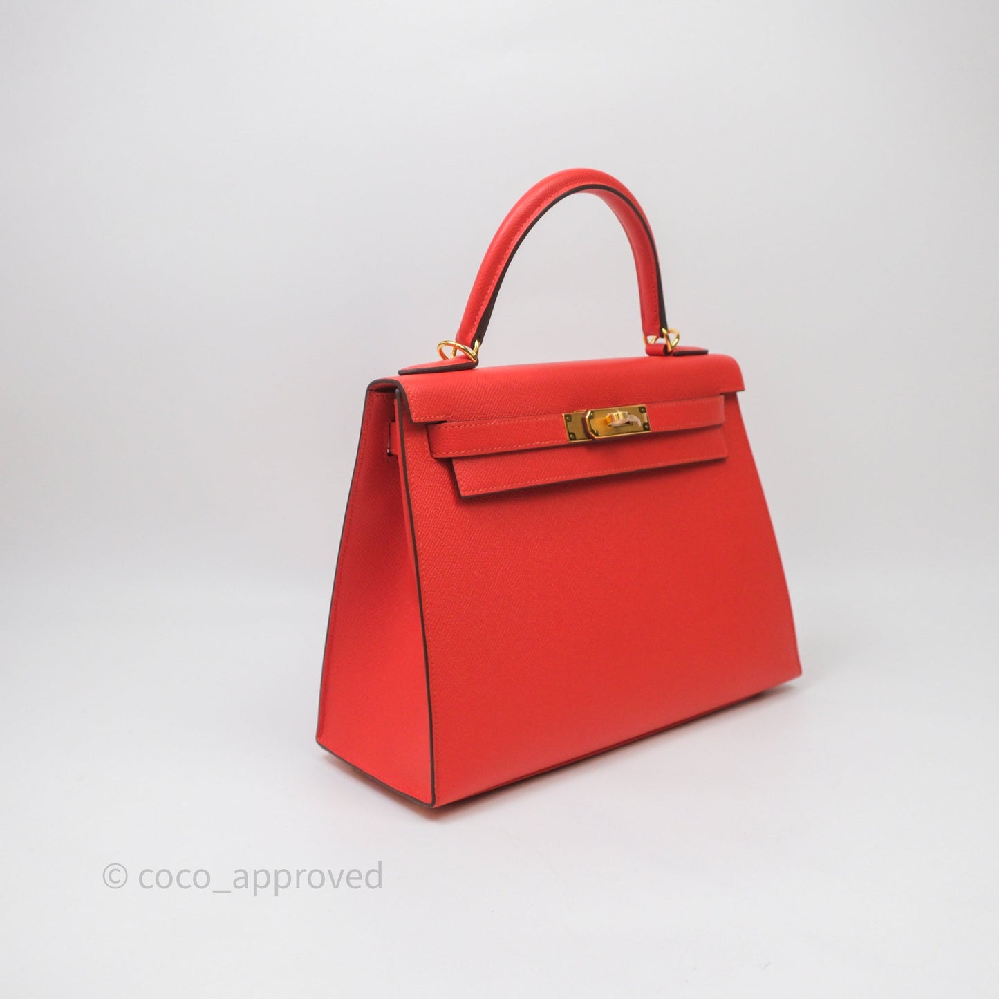 Hermès Kelly 28 Sellier Capucine 9T Epsom Gold Hardware