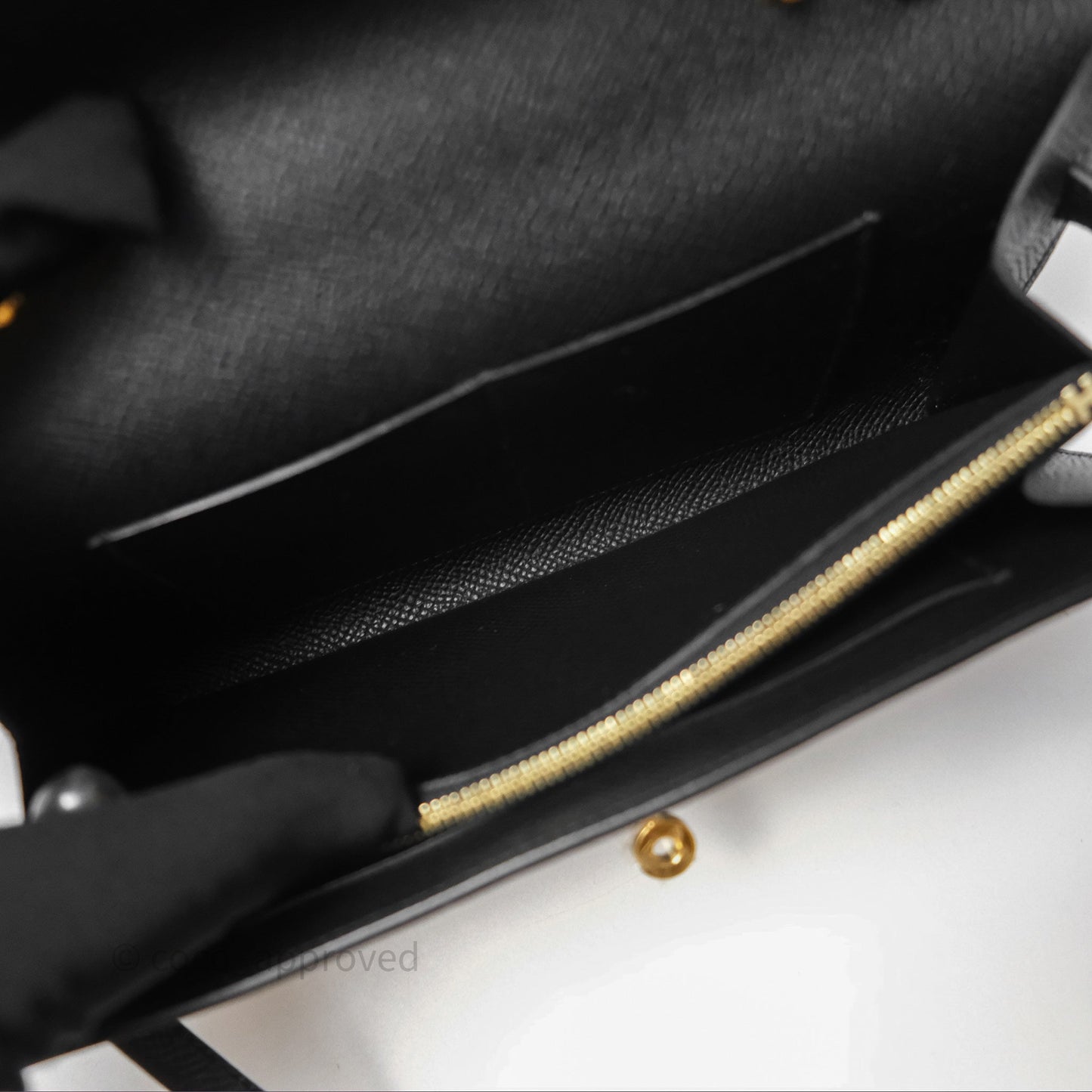 Hermès Kelly To Go Wallet Noir 89 Black Epsom Gold Hardware