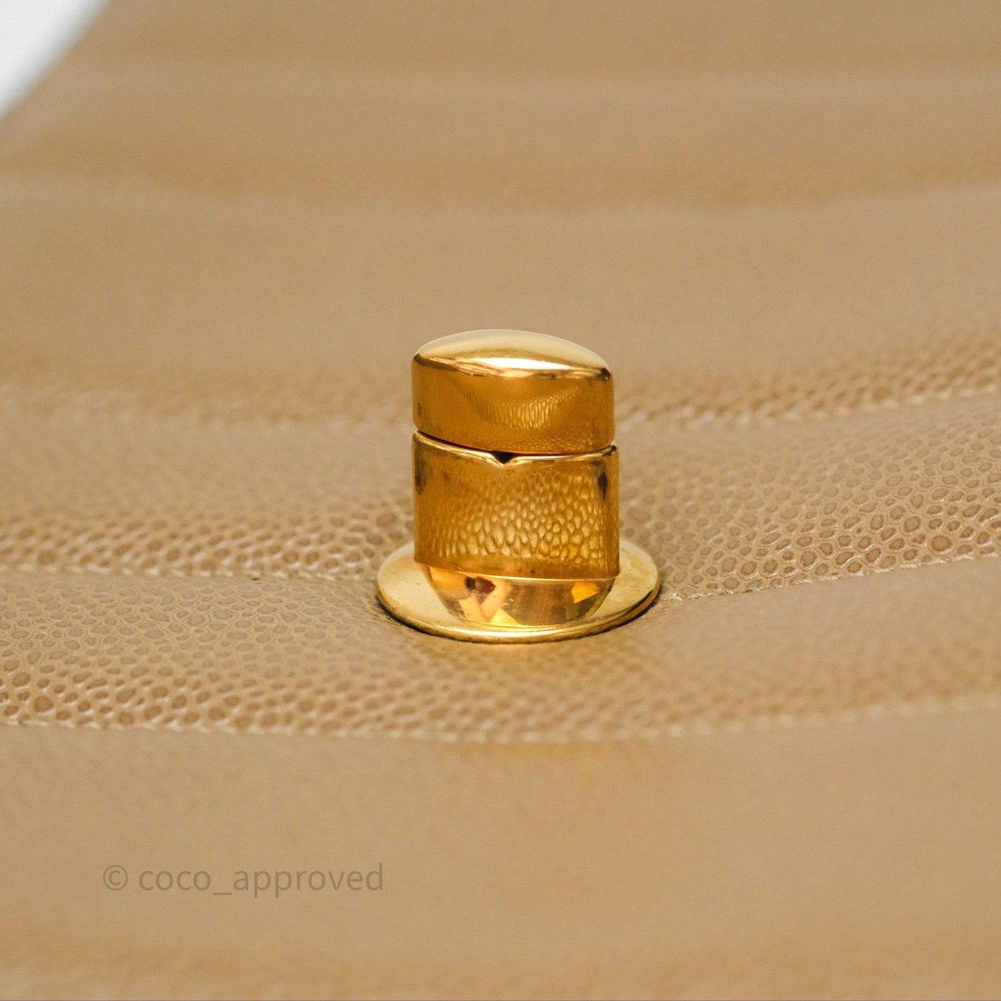 Chanel Vintage Vertical Quilted Jumbo Single Flap Beige Caviar 24K Gold Hardware