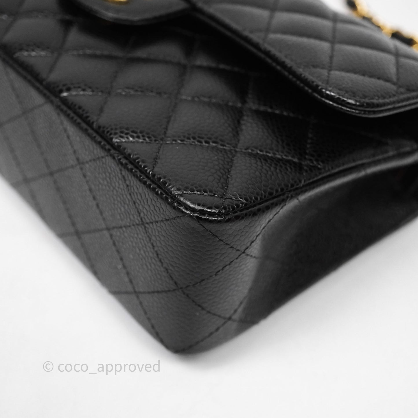 Chanel Small Classic Flap Quilted Black Caviar Gold Hardware