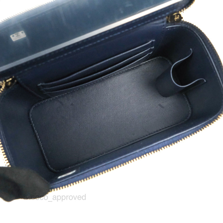 Chanel Vanity with Chain Navy Caviar Gold Hardware