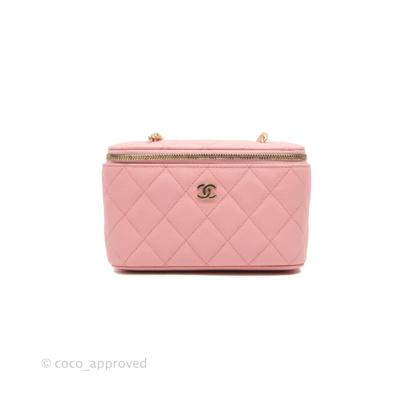 Chanel Classic Vanity with Chain Pink Caviar Gold Hardware